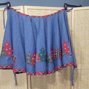 Denim Plaid Christmas Tree Skirt